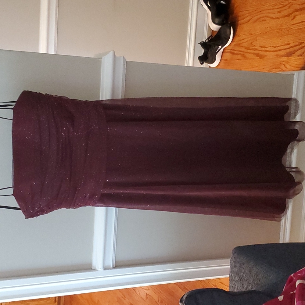 Maroon sparkle A-line Dress